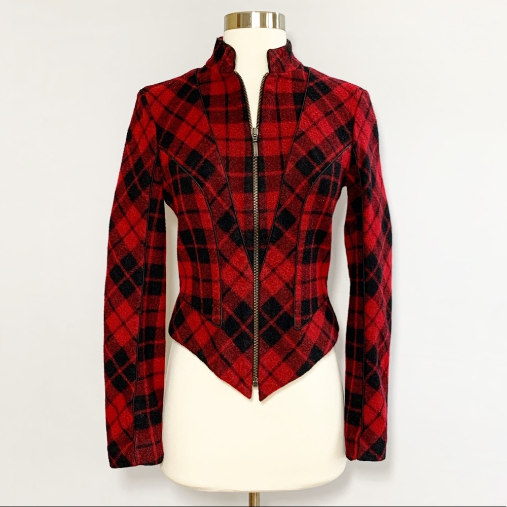 MCQ Alexander McQueen Wool Blazer Buffalo Plaid - Picture 2 of 8